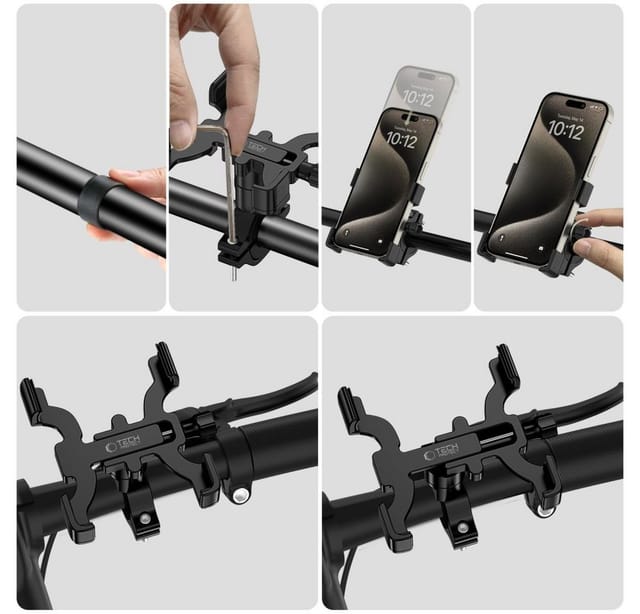 TECH PROTECT Handy-Halterung Tech-Protect V3 Fahrrad Telefonhalter Lenker Schwarz, (1-tlg)