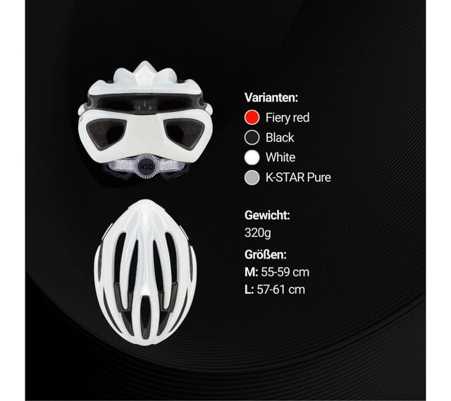 KED Fahrradhelm Rayzon Sporthelm, Belüfteter Rennradhelm Mit LED Rücklicht