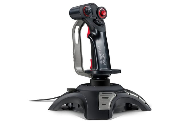 Speedlink PHANTOM HAWK USB PC Flightstick Controller Controller (8 Wege Joystick mit stufenloser Schubregler Hat-Switch Drehbare ZAchse)