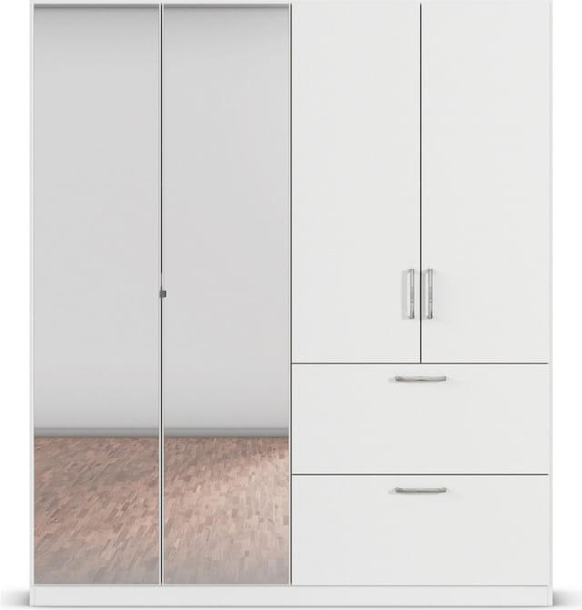 RAUCH BLUE Padua Drehtürenschrank (Breite 181 cm/Höhe 210 cm, Weiß, Breite 181 cm / Höhe 210 cm)