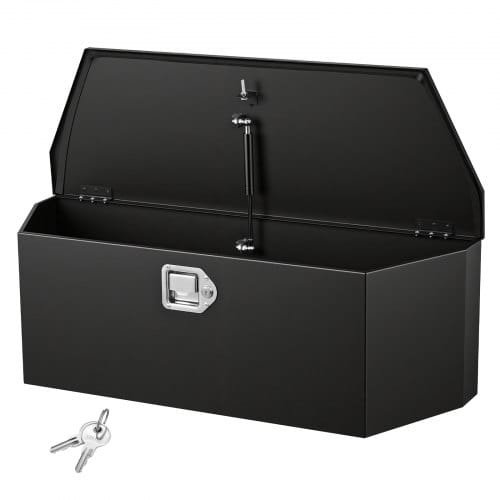 VEVOR Deichselbox Truckbox 914 x 314 x 305 mm aus Stahl, 50 kg Belastbare Werkzeugaufbewahrungsbox mit Schloss & Schlüsseln, Anhängerbox für Pickup-Ladeflächen Wohnmobile SUVs Geländewagen, Schwarz