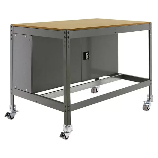 Simonrack Simonwork Metalltisch Grau Mit Integrierter Schrank