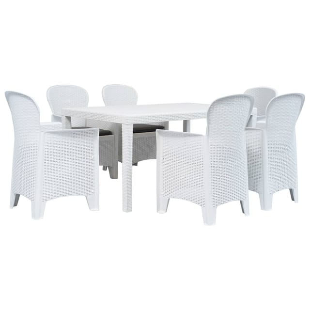 Prolenta Premium 7-tlg. Garten-essgruppe Kunststoff Weiß