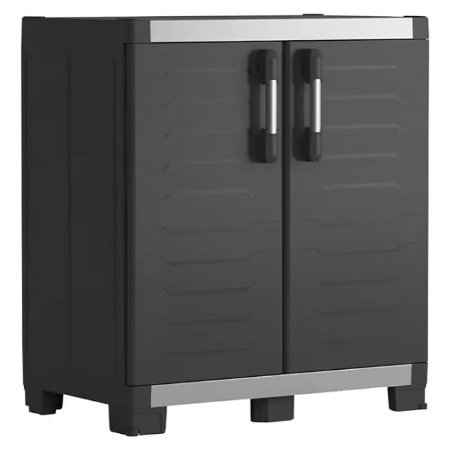 Niedriger Lagerschrank Garage Xl Schwarz Und Silbern 99 Cm Keter