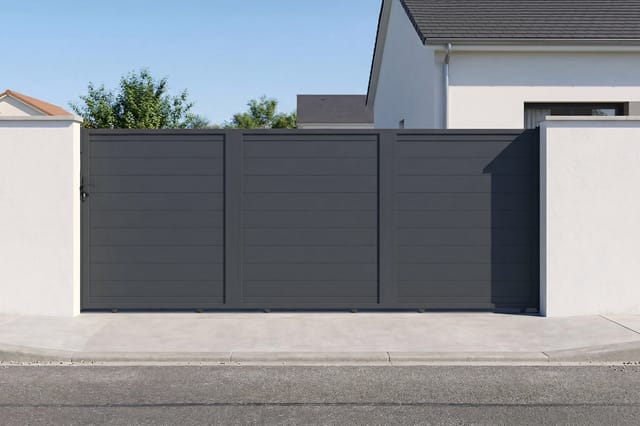 Schiebetor Eiger 4,5 M H. 160 Cm Aluminium Anthrazitgrau