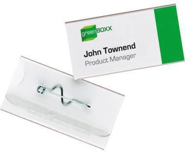 Namensschild 60 X 30 Mm (b X H) Wellennadel Transparent 100 St./pack.