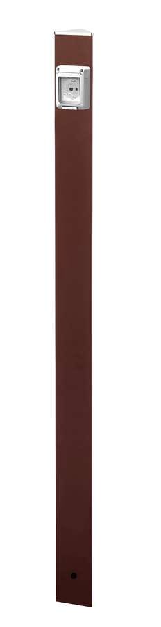 Electropoint Metallic Bronze Säule - 120 Cm - Aluminium - Einzelsteckdose - Ip 55 Colortap