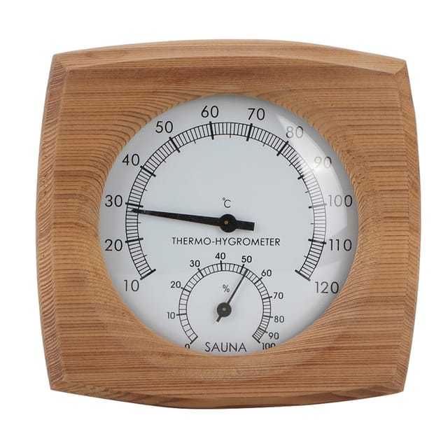 2-in-1-thermometer-hygrometer Aus Holz Für Badezimmer, Sauna Und Dampfbad – Zubehör Für Den Innenbereich