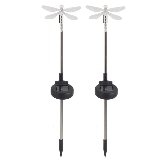 Stück Solar-led-gartenleuchten, Dekorative Libelle, Farbwechsel Für Den Rasen