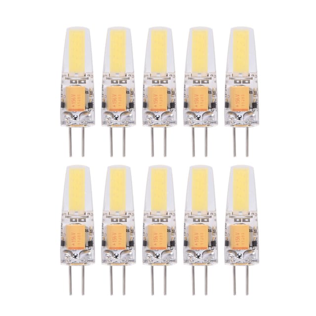 10 G4 Cob Led-lampen, 12–24 V Ac/dc, Nicht Dimmbar, Warmweiß, G4-sockel, 10er-pack
