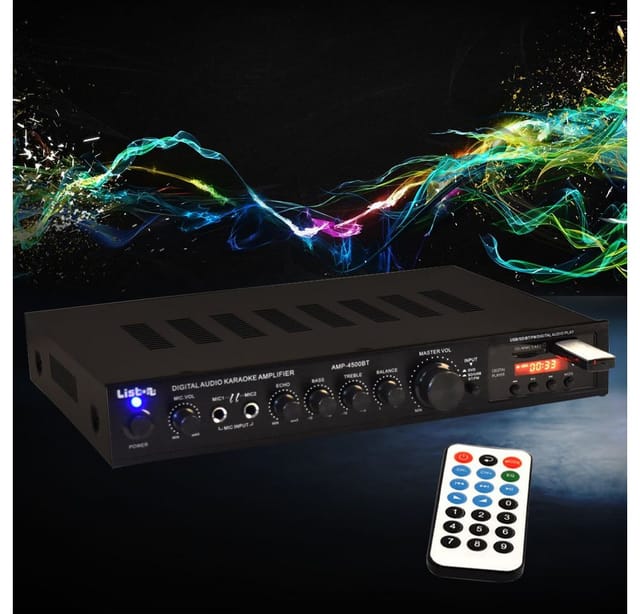 Hifi Receiver Bluetooth Usb Sd Mp3 Verstärker Fernbedienung 2x Mikrofoneingang Fm Radiotuner