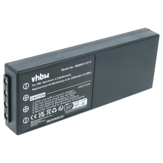 Vhbw - Akku Kompatibel Mit Hbc Radiomatic Ba210040, Ba211060, Ba213020 Industrie-funkfernsteuerung Fernbedienung (2000mah, 6v, Nimh) - Schwarz