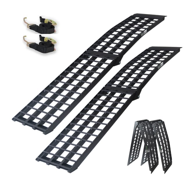 Trutzholm ® - Trutzholm 2 X Auffahrrampen 230 Cm Traglast 1360 Kg Alu Klappbar Schwarz Riffelstab Verladerampen
