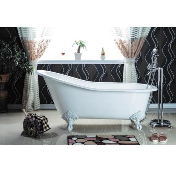 Freistehende Gusseisen Badewanne Ashford Füße Weiss 156