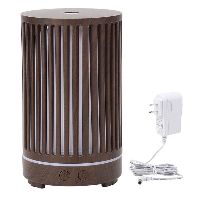 200 Ml Geräuschloser Aromatherapie-diffusor Mit Farbigem Nachtlicht, Luftbefeuchter, Us-stecker 100–240 V (dunkle Holzstruktur)