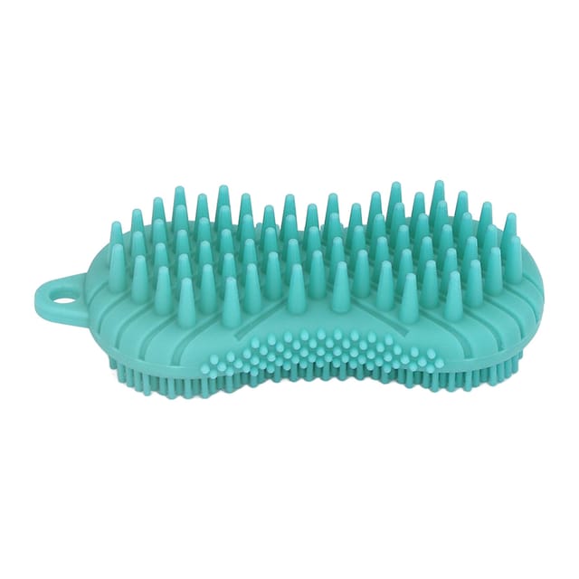 Ergonomischer, Doppelseitiger Silikon-peelinghandschuh, Massage- Und Peelingbürste Für Haut Und Haar, Grün