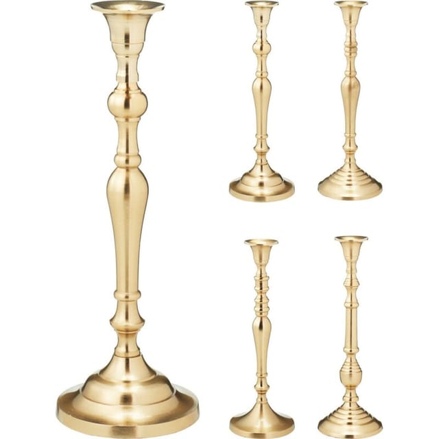 29 Cm Goldener Kerzenständer