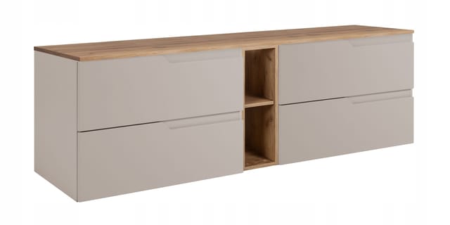 Waschtischunterschrank - 140 Cm - Kashmir Farbe - Modernes Design - 4 Geräumige Schubladen
