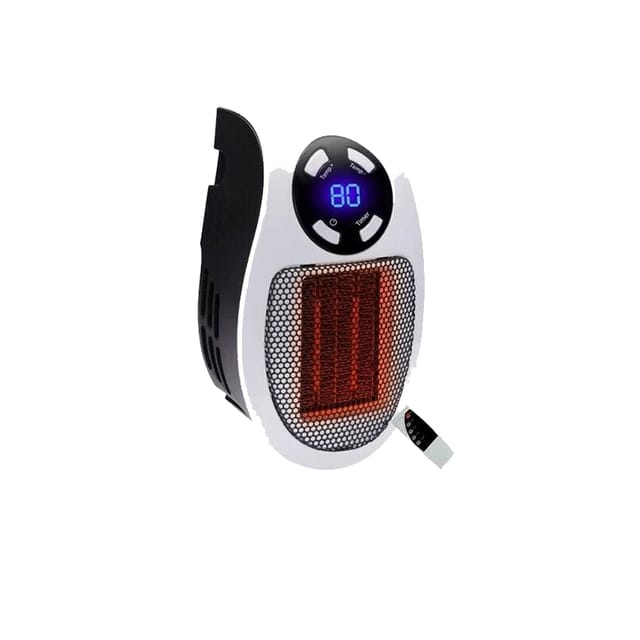 500-watt-keramik-heizlüfter, Mini-heizlüfter, Tragbar, Sparsam, Plug-in-heizung Mit Thermostat Und Timer, Für Büro, Schlafzimmer, Wohnzimmer (weiß, Mit Fernbedienung)