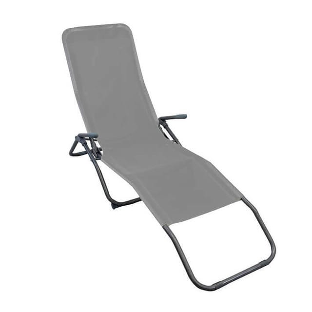 Klappbarer Liegestuhl Aus Lackiertem Metall Farbe Stuhl Für Garten Strand Mod. Samba Grau