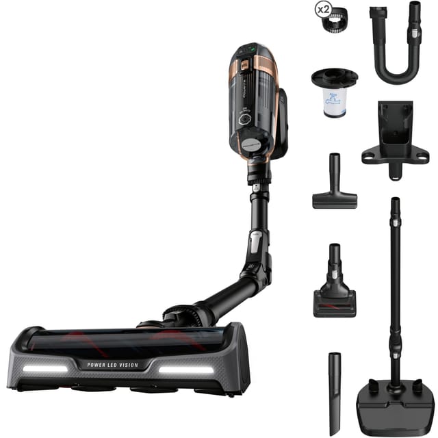 Rowenta - X-force Rh99f1 2-in-1-stabstaubsauger Akku Hepa Dry Beutellos Hepa-trockner 0,9 L Schwarz, Grau