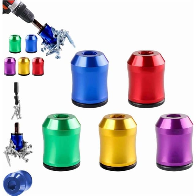 Leistungsstarker Magnetischer Entmagnet Aus Hochfester Aluminiumlegierung, 5 Stück Für Elektrische Bohrmaschinen Mit 6,35-sechskantgriff Und Magnetring.