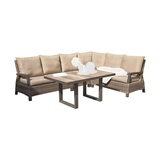 Siena Garden Loungegruppe Corido 5-teilig Alugestell Gardino®-geflecht Charcoal Grey