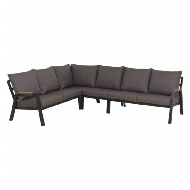 Siena Garden Lindos 4-teilige Lounge-sitzgruppe Anthrazit Matt/blau-grau