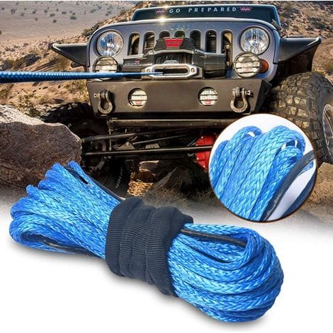 Synthetisches Windenseil 6 Mm X 15 M (1/4" X 50') Bruchfestigkeit 7700 Kg Uhmwpe-synthetik-windenseil (blau)
