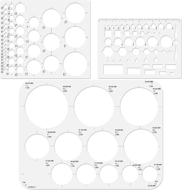 Lntyq Dreiteiliges Kreisschablonen-set, Kreisnormograph, Messschablonen Aus Kunststoff, Geometrische Zeichenschablone, Kreiszieher Zum Zeichnen, Messen Und Entwerfen