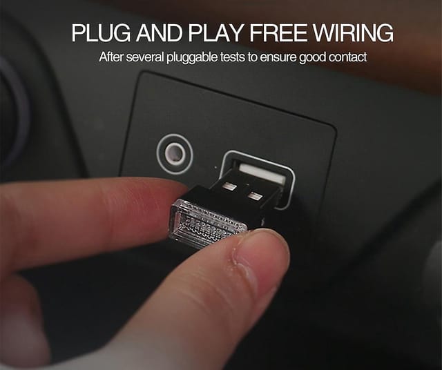 Einfarbige Led-autoinnenraumleuchten Mit Usb-anschluss (7 Farben), 5v Plug-and-play-funktion, Mini-innenraumbeleuchtungsset