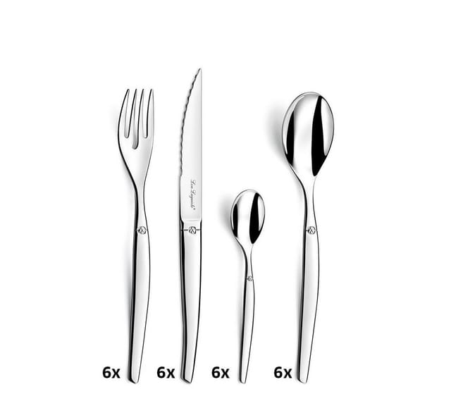 24-tlg. Besteck-set Jet Spiegel Silbern Lou Laguiole