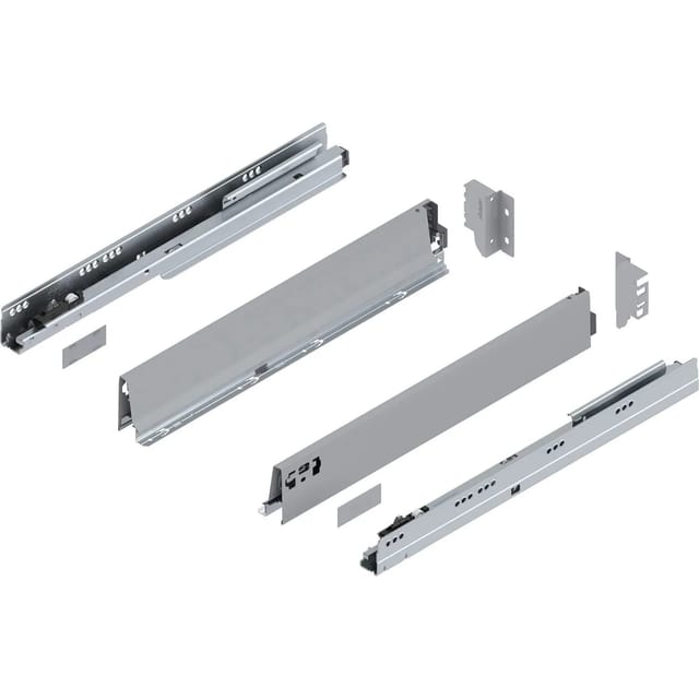 Tandembox Antaro M Schubladenschienen-set 1 Paar, 65kg 550mm Vollauszug Otion, Grau - Blum