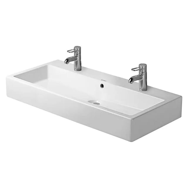 Duravit - Vero Waschtisch 470x1000x175mm Wandhängend, Weiß Hochglanz, Rechteckig, 2 Wp Mittig, 1 Hl L, Mit Ül