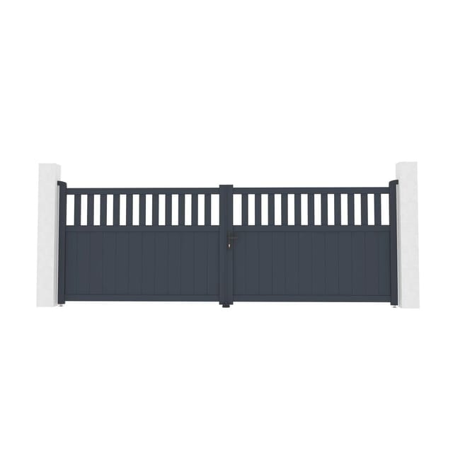 Casanoov - Santis 400 X 140 Cm Flügeltor-paket + 2 Eifel-pfosten H.160 Cmcm Grau