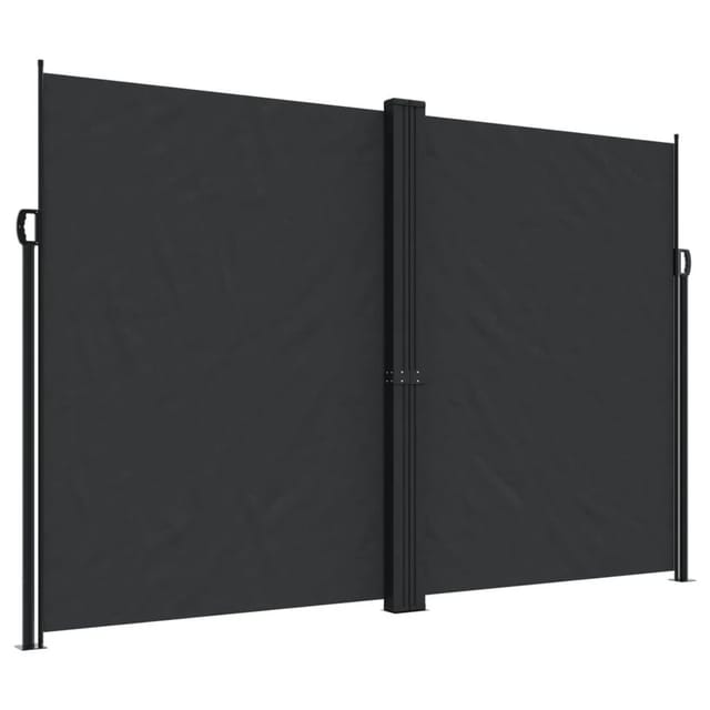 Seitenmarkise Ausziehbar Schwarz 220x1200 Cm Vidaxl