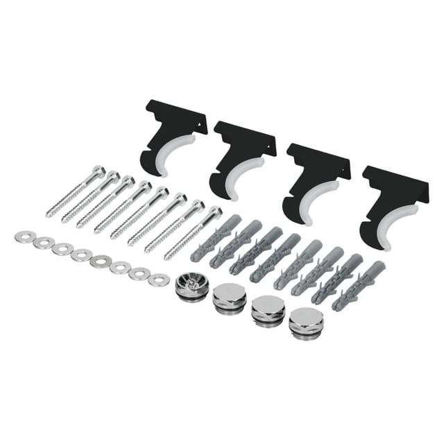 Luxebath - Halterung Für Designheizkörper, Schwarz Matt, Paneelheizkörper Montagematerial, Befestigung Satz, Montage Set, Aufhängung Halter Zubehör Für Badheizkörper, Handtuchwärmer, Handtuchtrockner