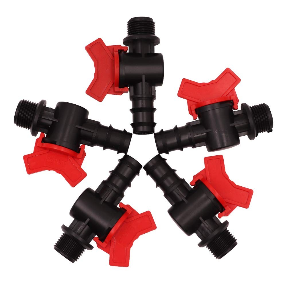 Tropfbewässerungs-umschaltventil 16 Mm X 3/4", Absperrhahn Packung Mit 5 Stück. Exclusives Angebot
