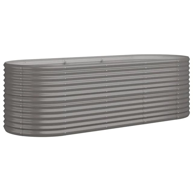 Vidaxl Hochbeet Pulverbeschichteter Stahl 224x80x68 Cm Grau