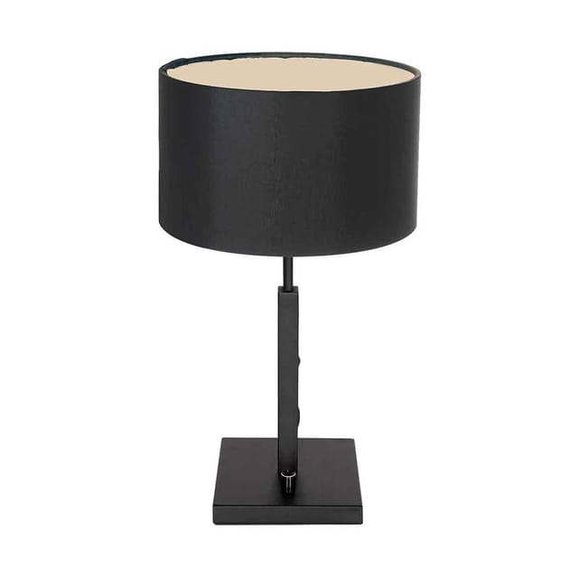 Tischlampe - Stang - Schwarz - Leinen Metall Stoff - - Steinhauer