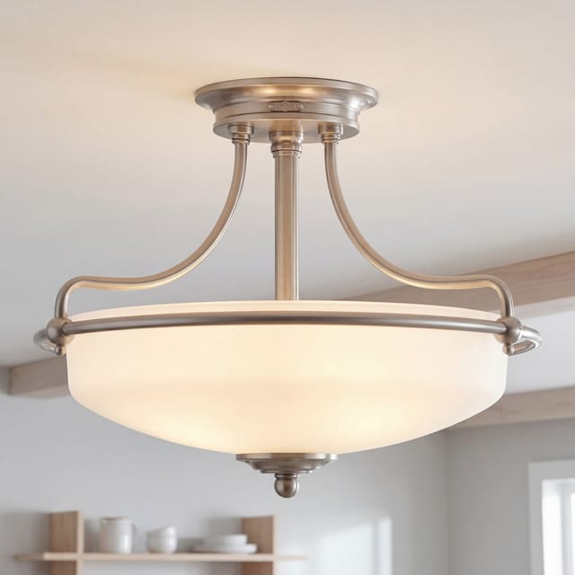 Deckenleuchte Aspero In Nickel Ø 43 Cm Jugendstil Deckenlampe