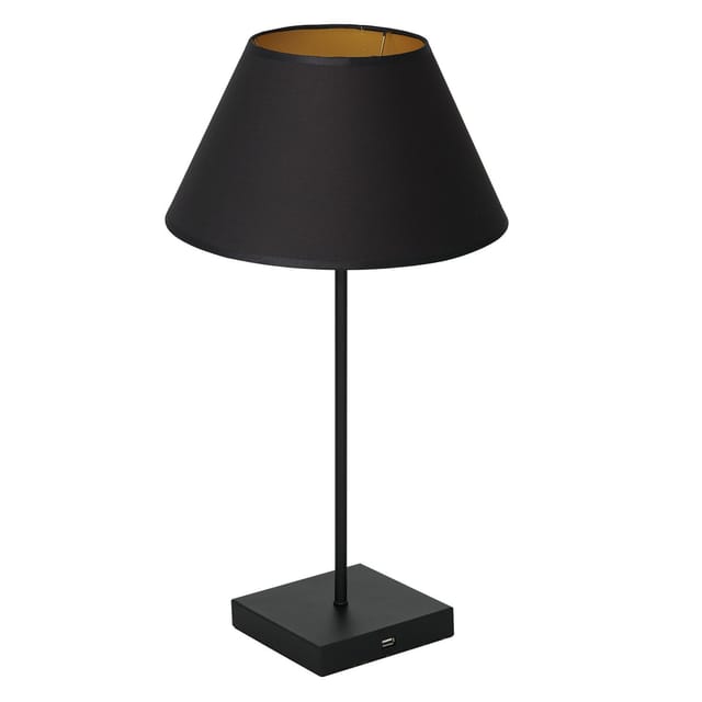 Tragbare Tischlampe Akku 56 Cm Hoch E27 Usb-anschluss Metall Tischleuchte Innen