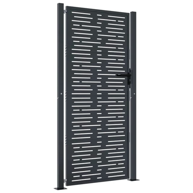 Gartentor Anthrazit 100x200 Cm Stahl Quadratisches Design Vidaxl