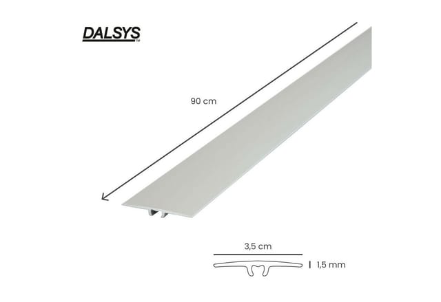 Dalsys - Bergangsprofil Flach, Inkl. Befestigungsmaterial - 90cm X 35mm Silber