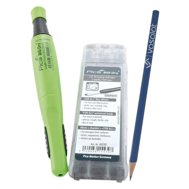 Pica Big Dry - Pica-set -zimmermannsbleistift Mit 12 Ersatzminen Graphit 2b