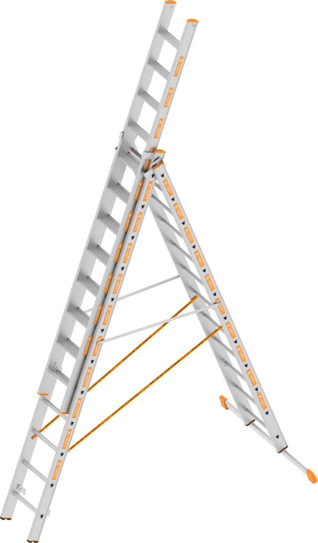 Layher Topic 1041 Allzweckleiter Mit Rutschhemmenden R12 3x12 Stufen