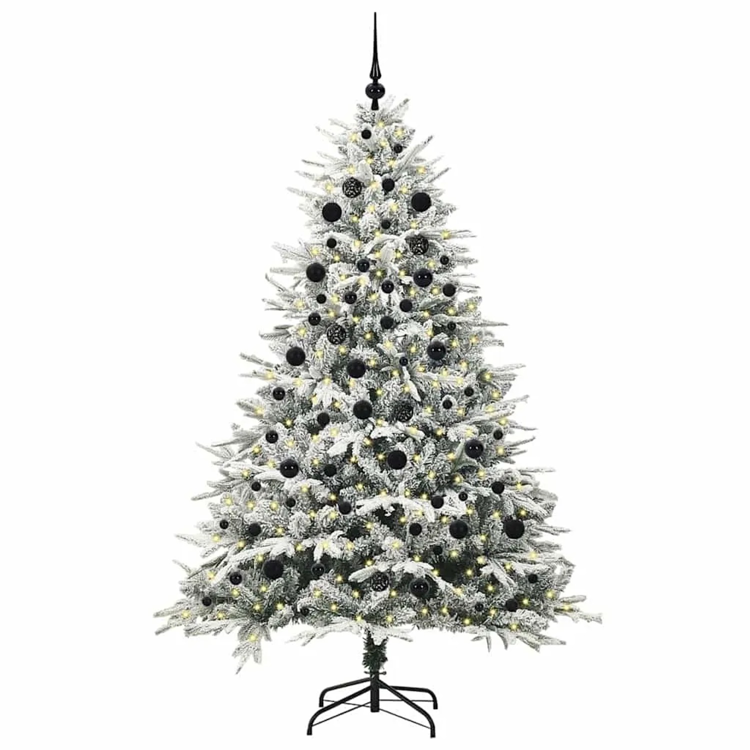 Künstlicher Vorbeleuchteter Weihnachtsbaum Mit Kugelset Grün Vidaxl