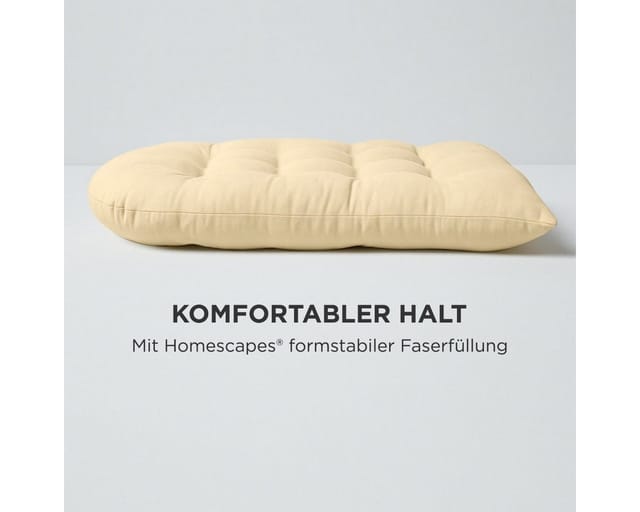 Hängesessel-kissen Creme 80x120 Cm, Halbrundes Ersatzkissen Für Hängestuhl & Hängesitz, Bezug Aus Baumwolle, Polster-auflage Waschbar, Weich & Oeko-tex Zertifiziert - Homescapes