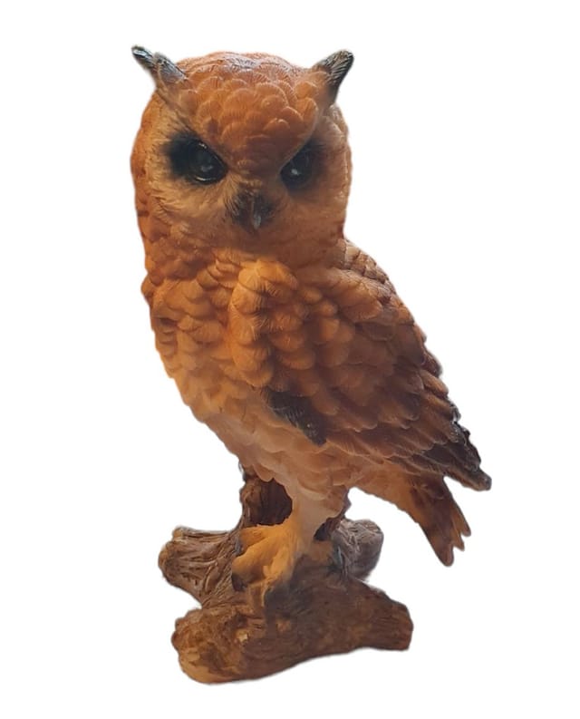 Figur Uhu Klein Polyresin 16 X 11 X 7 Cm Braun Dekofigur