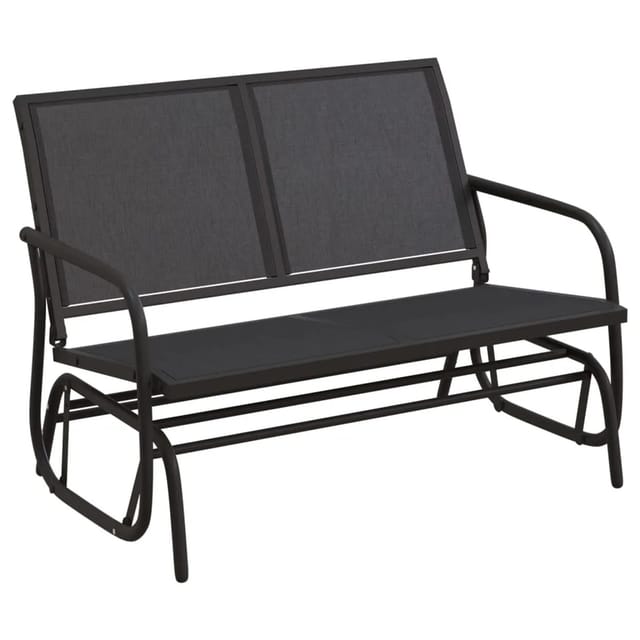vidaXL Garten-Schaukelbank Schwarz 120,5x76x86,5 cm Textilen & Stahl 1629628